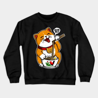 Cats Eating Noodles Crewneck Sweatshirt